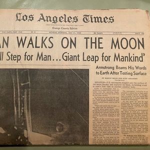 man on the moon newspaper